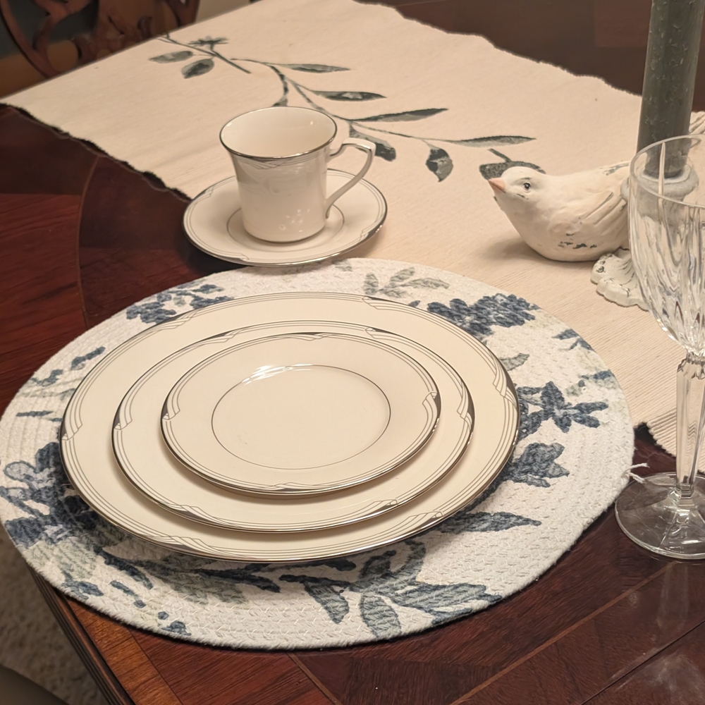 Noritake Ivory Dinnerware with Silver Trim